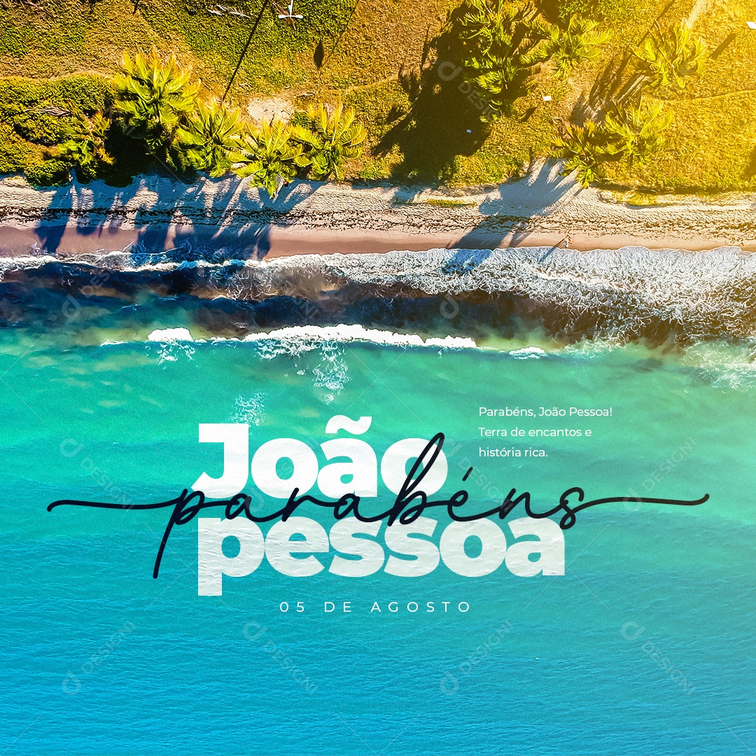 Aniversário Parabéns João Pessoa Terra de Encantos Social Media PSD Editável