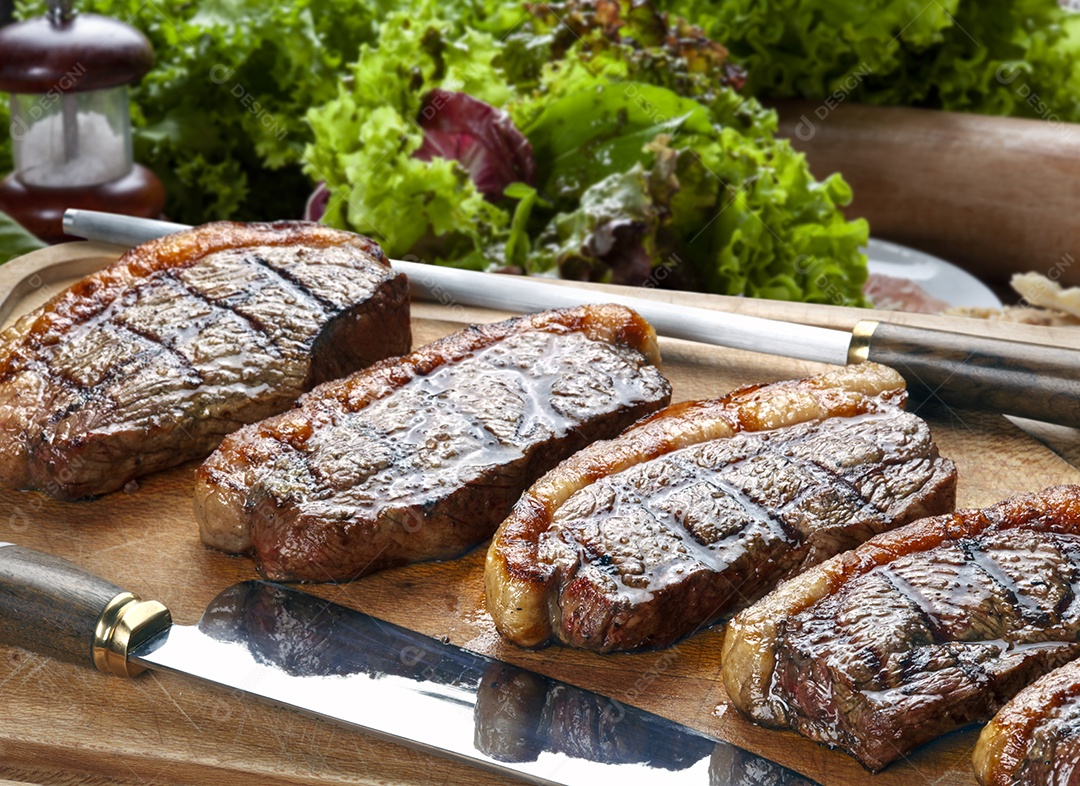 Fatias de picanha assada ao ponto