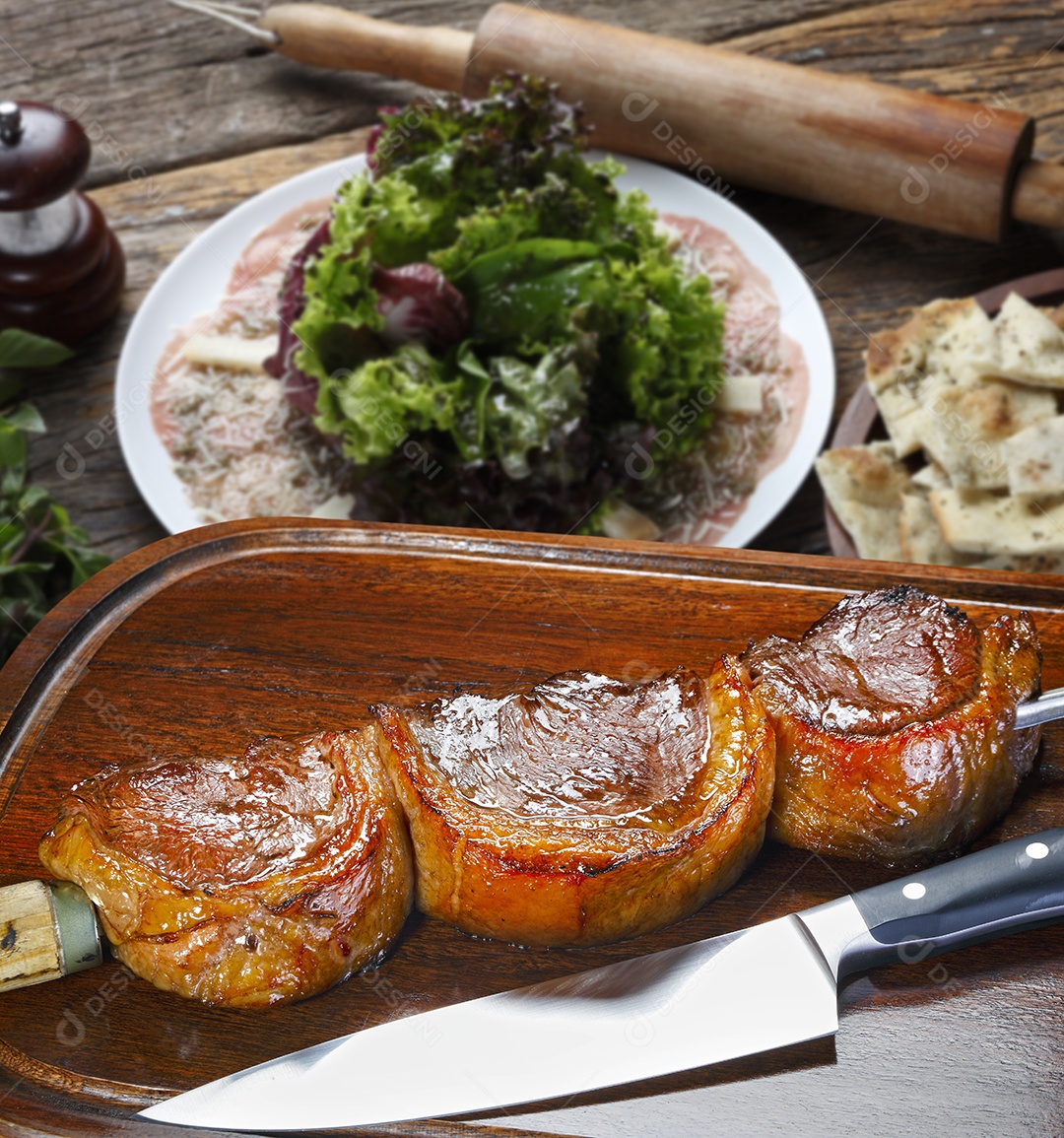 Picanha assada na tabua