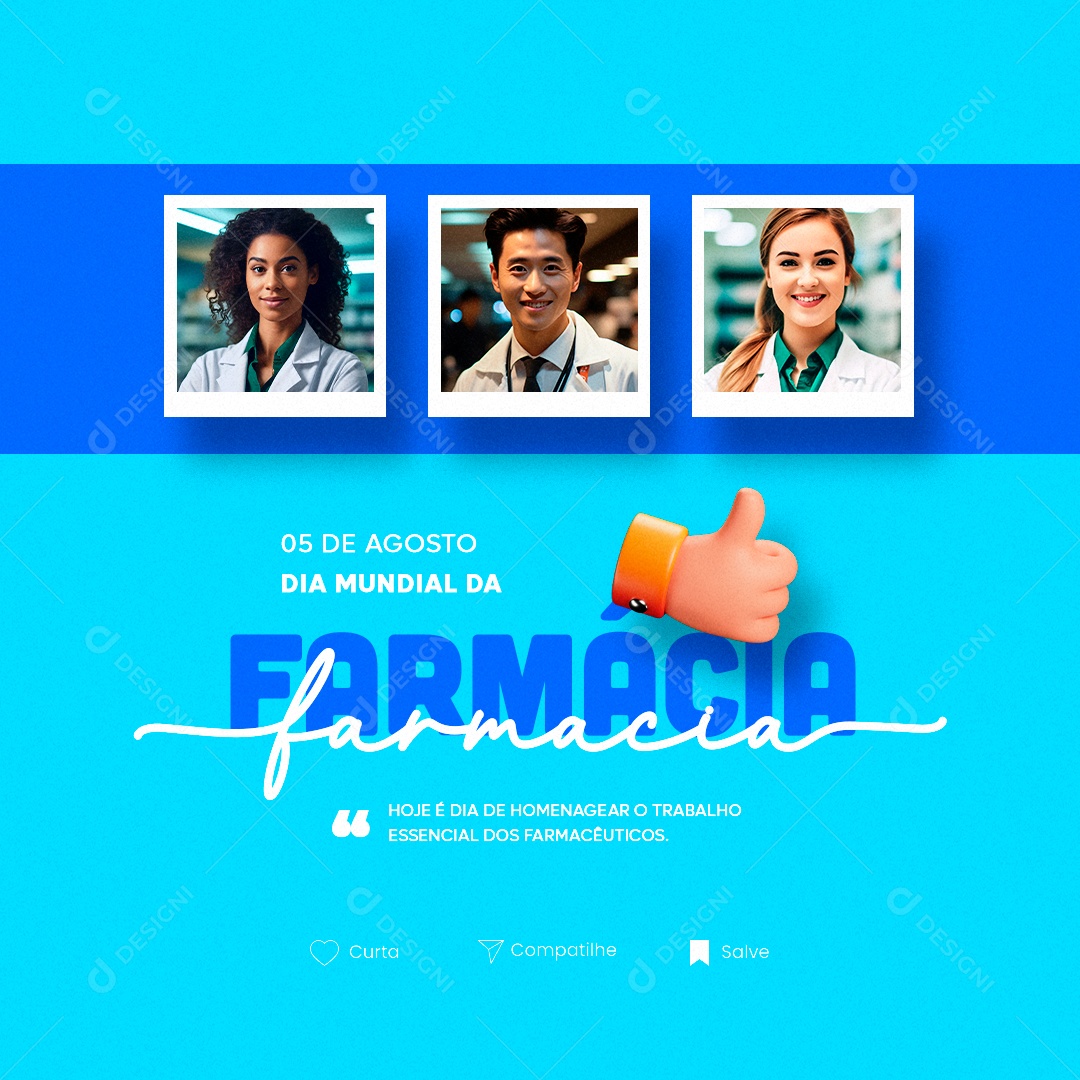 Dia Mundial da Farmácia Hoje é Dia de Homenagear Social Media PSD Editável