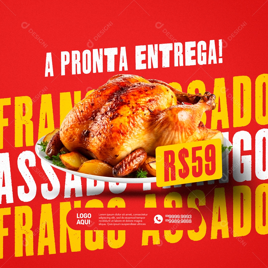 Churrascaria Frango Assado A Pronta Entrega 59,00 Social Media PSD Editável
