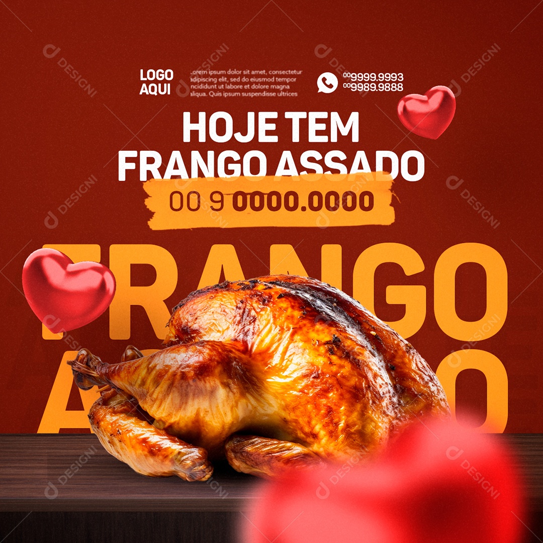 Churrascaria Hoje Tem Frango Assado Social Media PSD Editável