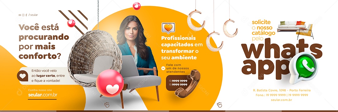 Loja de Móveis Carrossel Você Está Procurando por Mais Forte Social Media PSD Editável