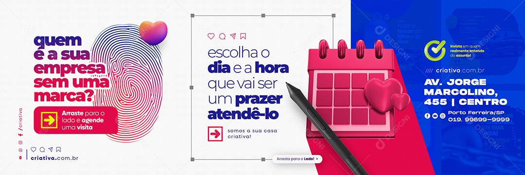 Marketing Digital Carrossel Quem é a Sua Empresa sem Uma Marca Social Media PSD Editável