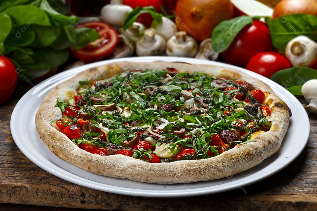 Deliciosa pizza sobre a mesa