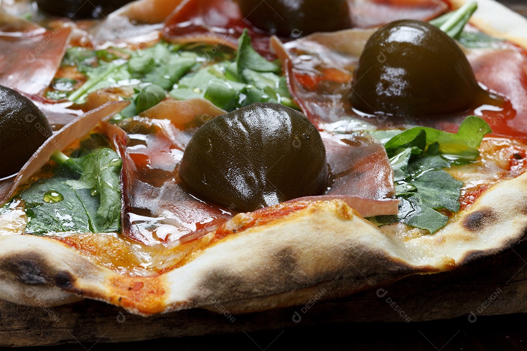 Pizza de presunto e figo