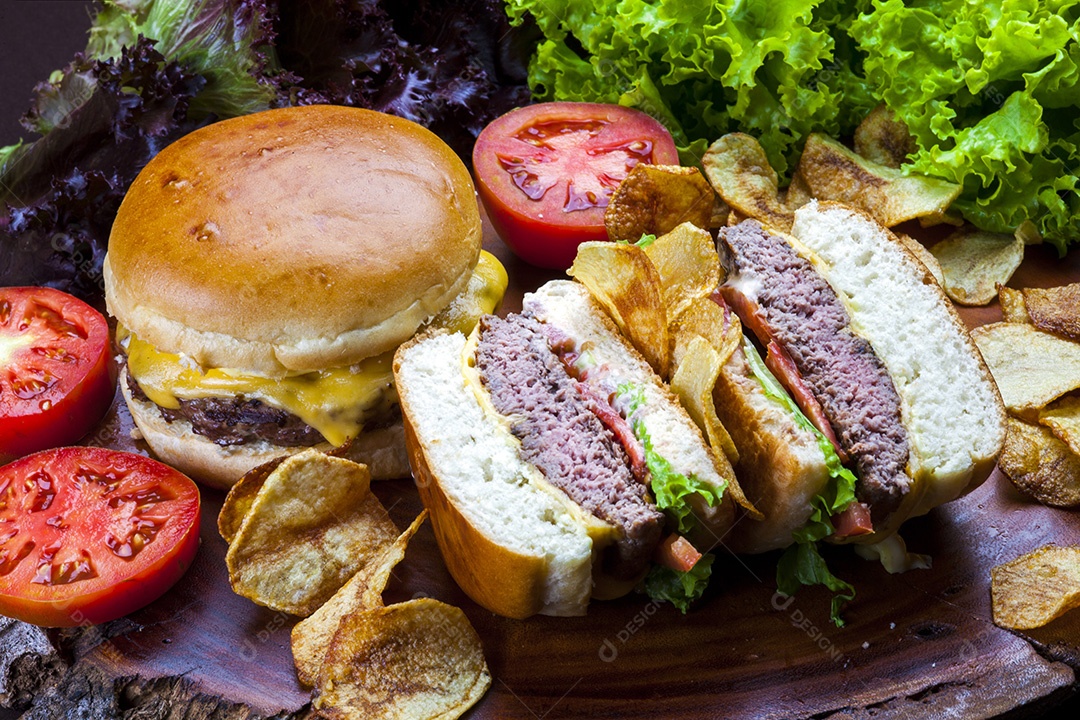 Delicioso hambúrguer gourmet