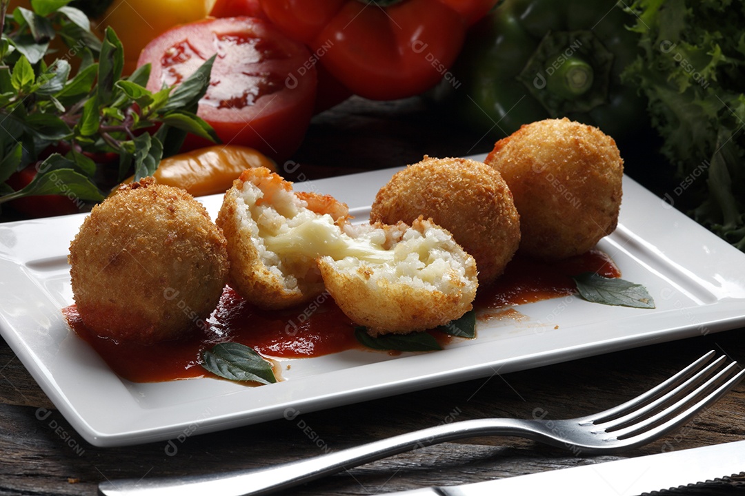 Deliciosos bolinhos de bacalhau