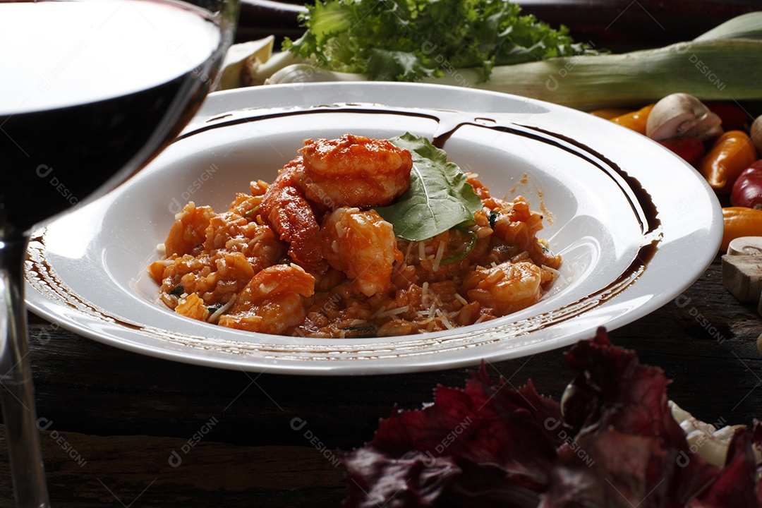 Delicioso risoto de camarão