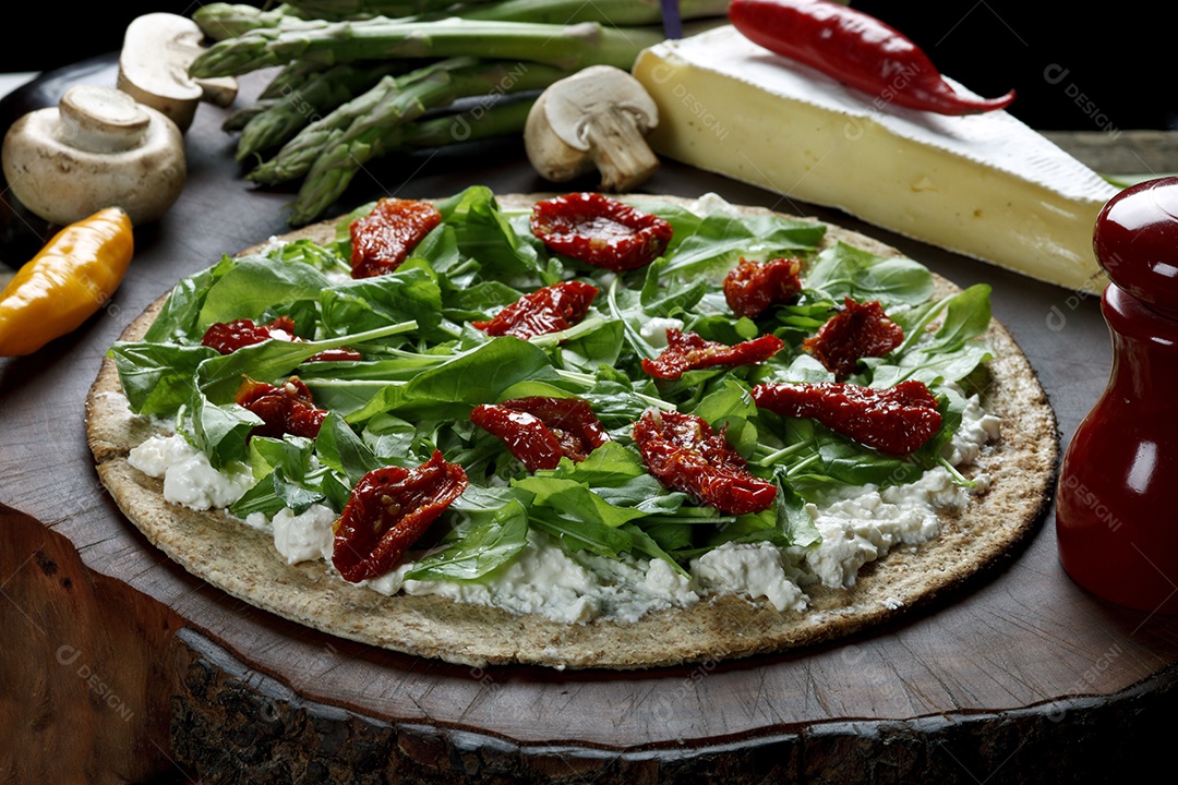 Pizza de farinha de trigo integral