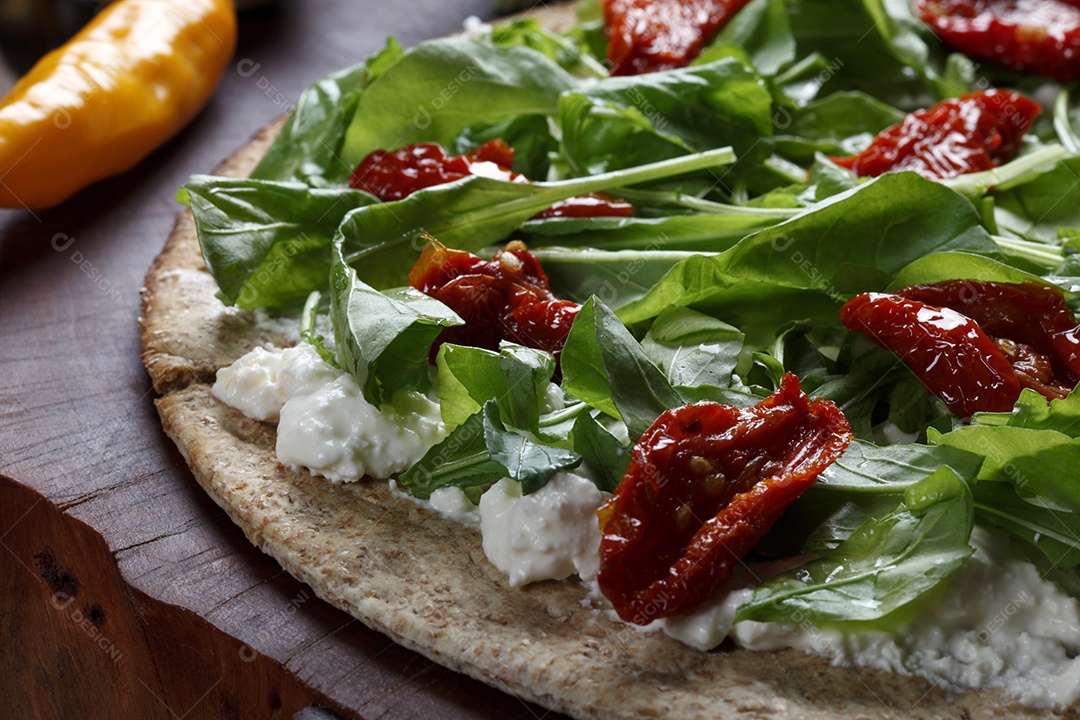 Pizza de farinha de trigo integral