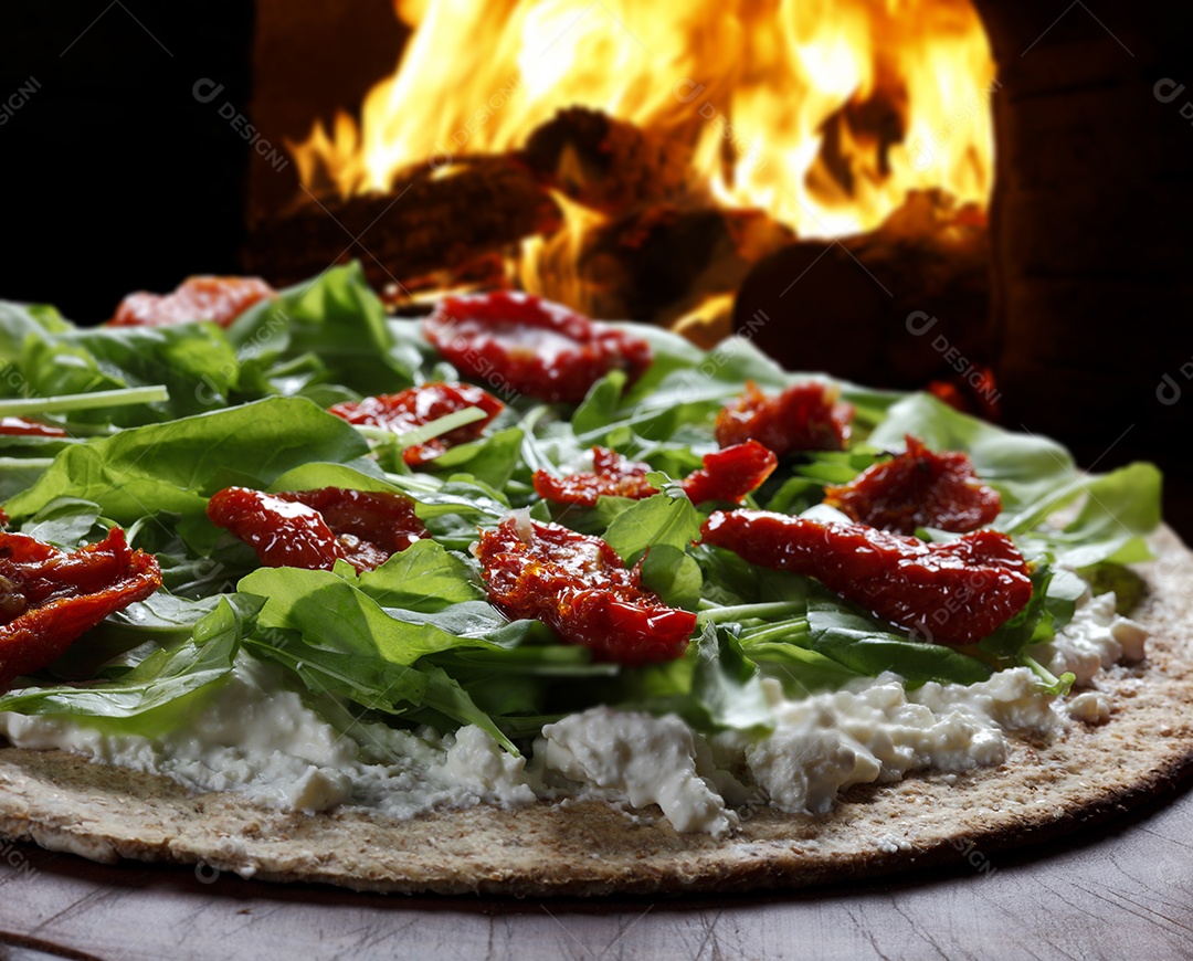 Pizza de farinha de trigo integral