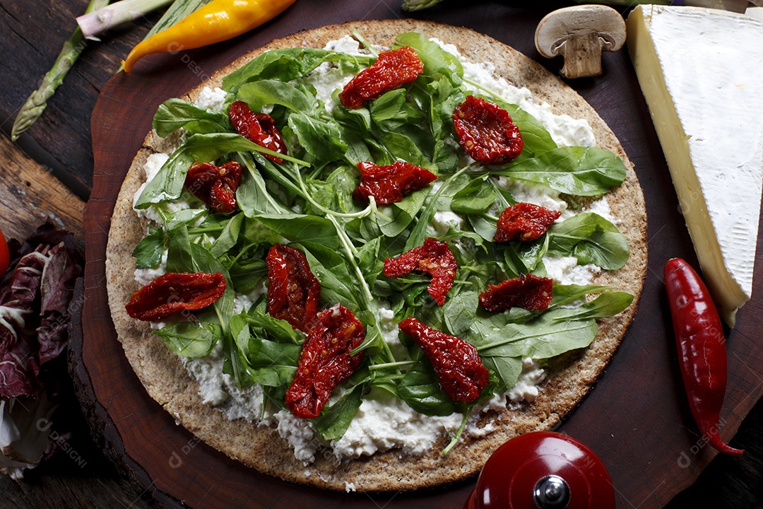 Pizza de farinha de trigo integral