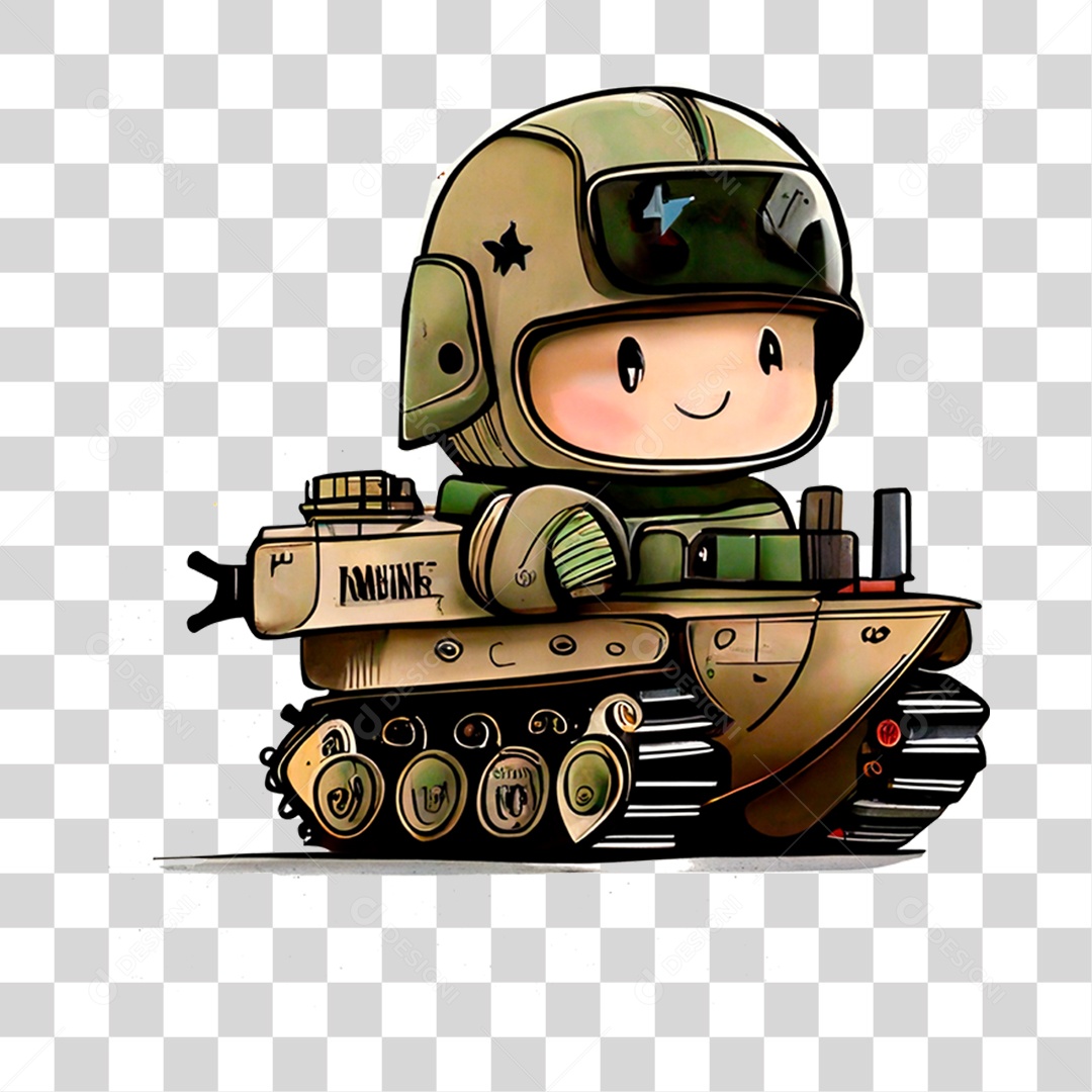 Soldado Tanque de Guerra Militar PNG Transparente