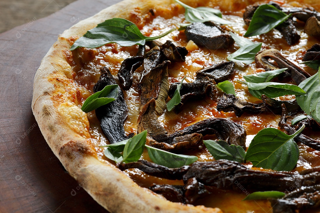 Deliciosa pizza de cogumelos