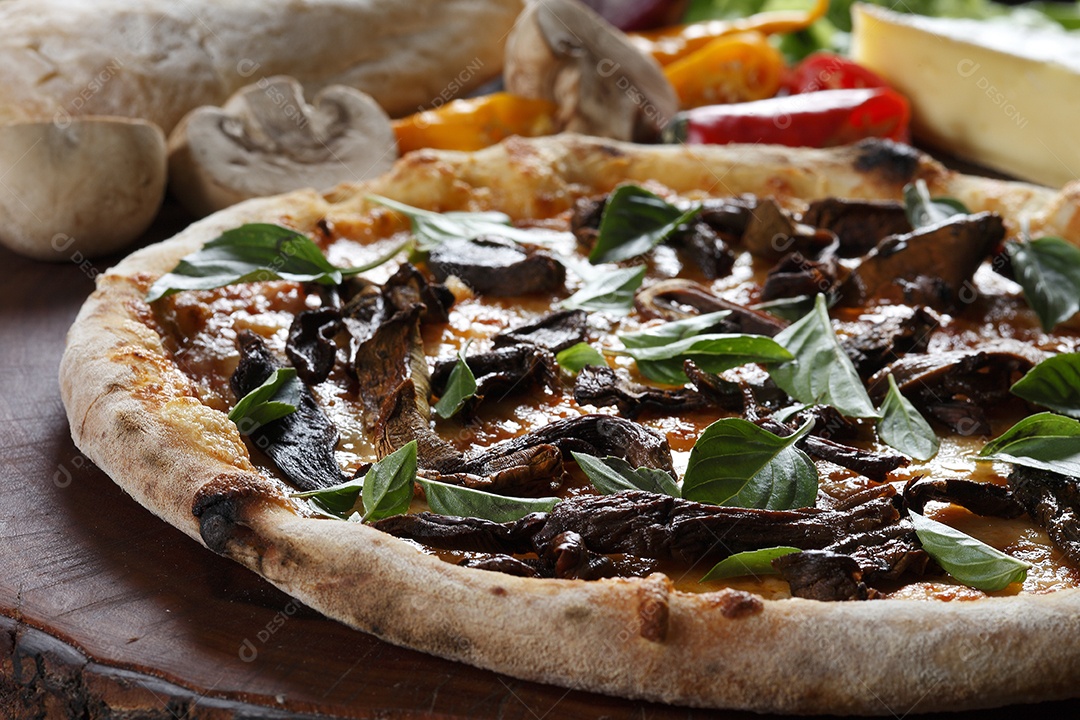 Deliciosa pizza de cogumelos