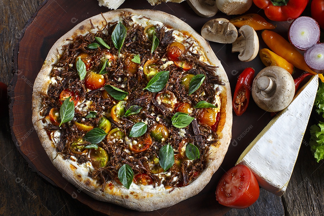 Deliciosa pizza de cogumelos