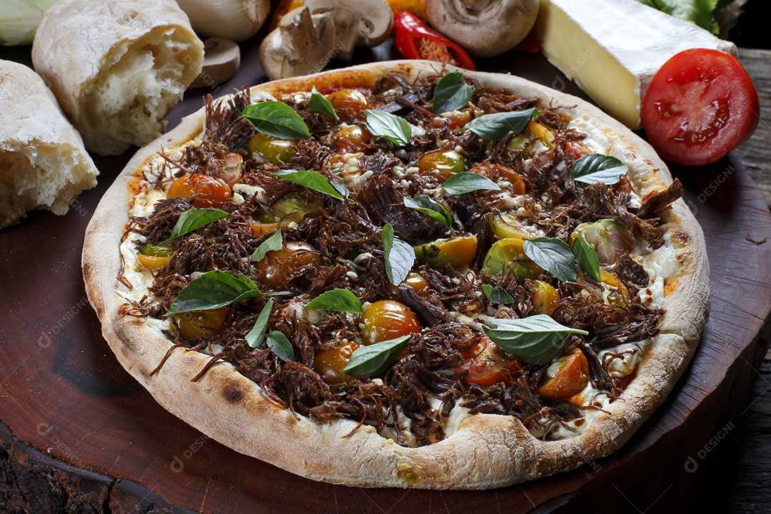 Deliciosa pizza de cogumelos