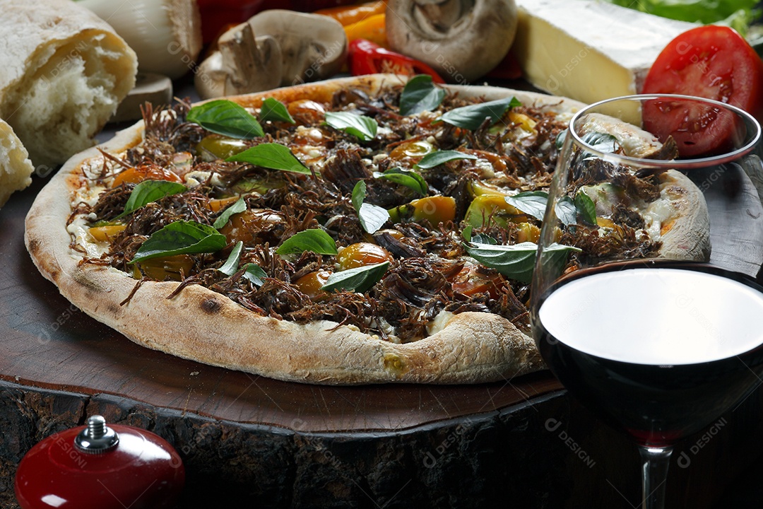 Deliciosa pizza de cogumelos