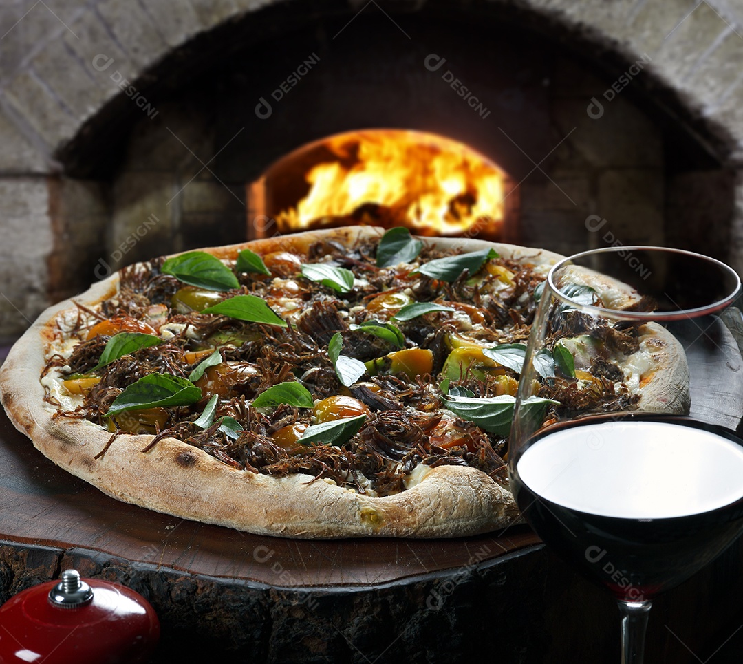 Deliciosa pizza de cogumelos