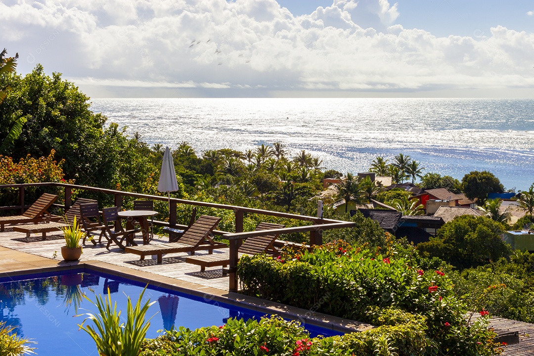 Paisagem de resort na praia