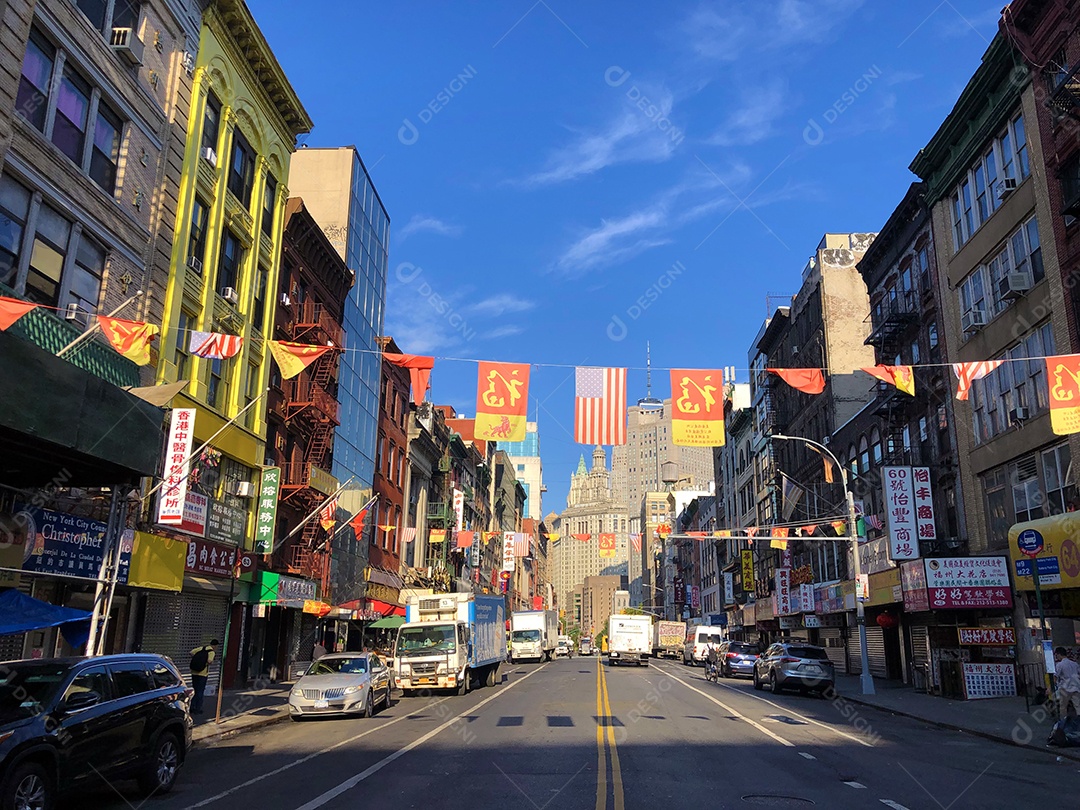 Ruas de Chinatown em bairro de Nova York