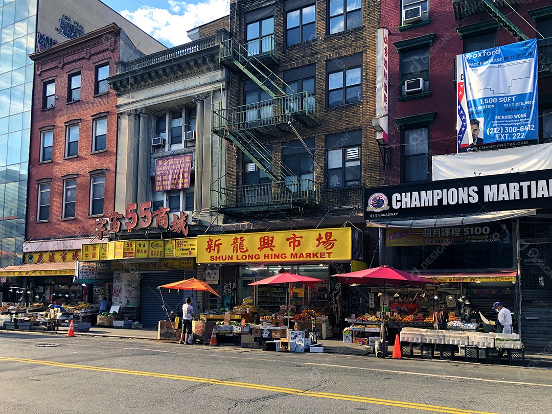 Ruas de Chinatown em bairro de Nova York