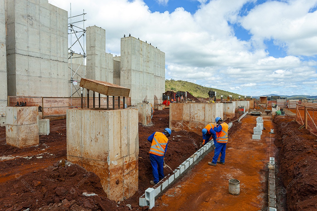 Grandes construções pontes edifícios execução industrial