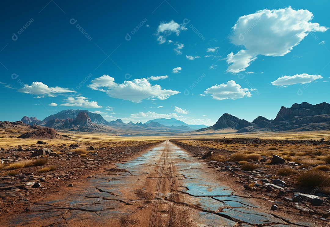 Imagem realista de estrada deserta