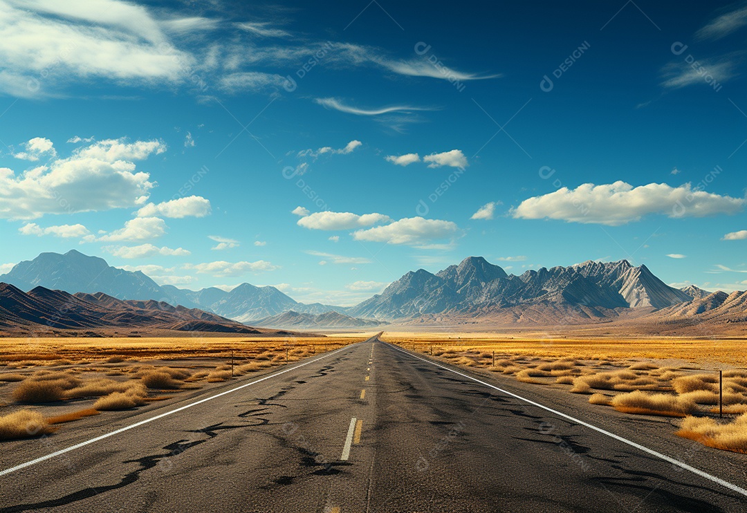 Imagem realista de estrada deserta