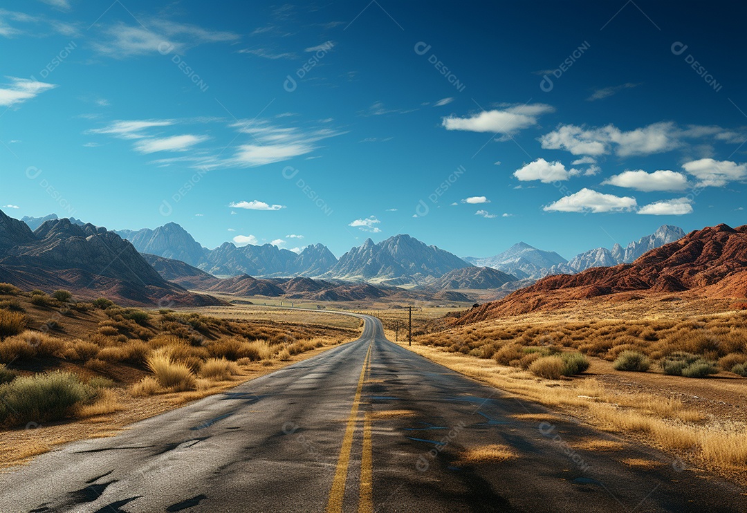 Imagem realista de estrada deserta