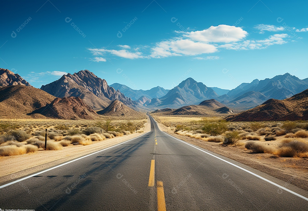 Imagem realista de estrada deserta