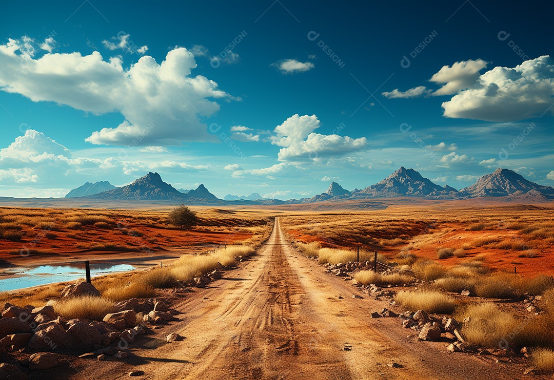Imagem realista de estrada deserta