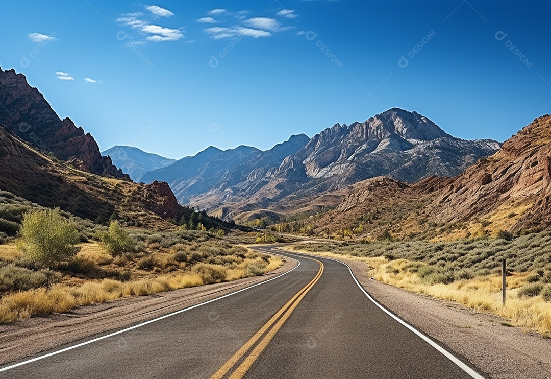 Imagem realista de estrada deserta