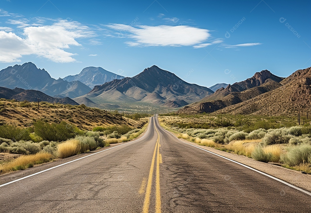 Imagem realista de estrada deserta