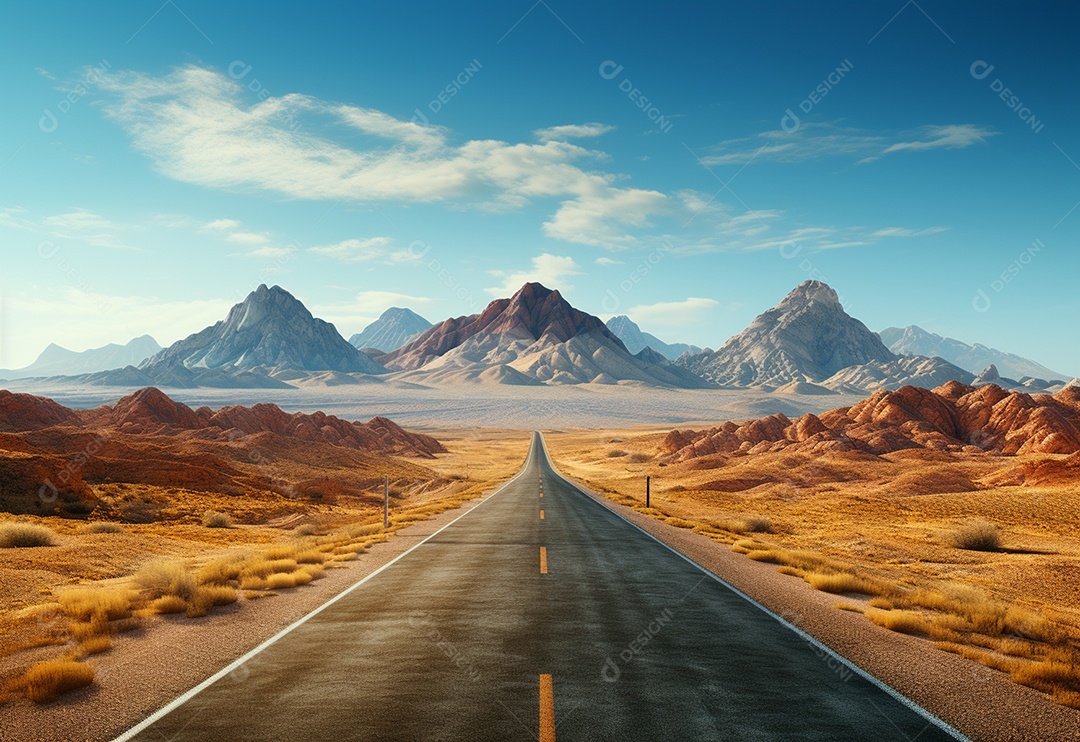 Imagem realista de estrada deserta