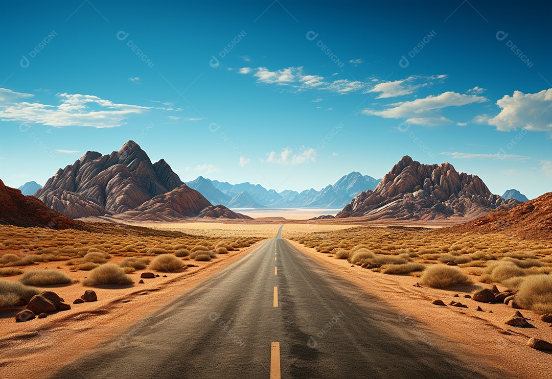 Imagem realista de estrada deserta
