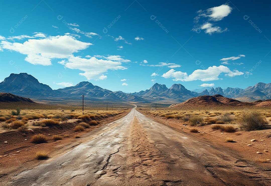 Imagem realista de estrada deserta