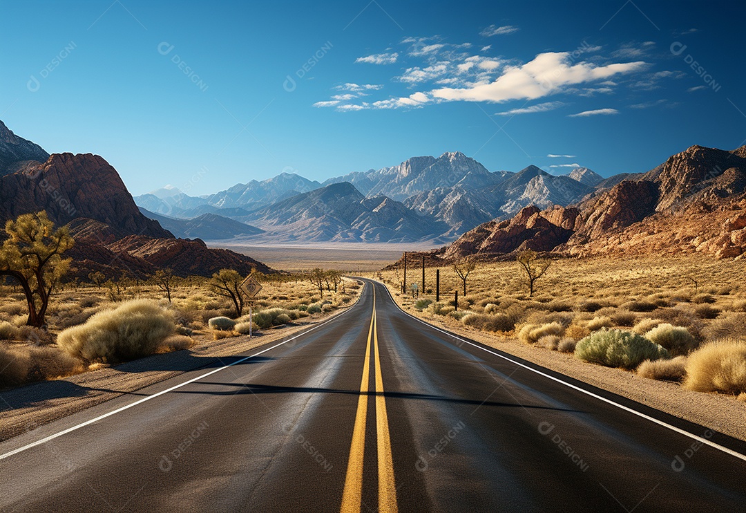 Imagem realista de estrada deserta