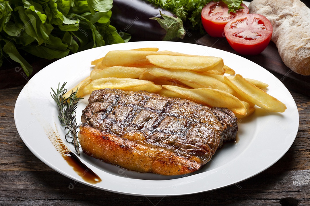 Picanha assada com batata frita