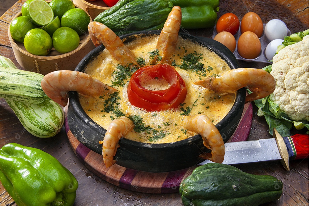 Moqueca de camarão e peixe deliciosa