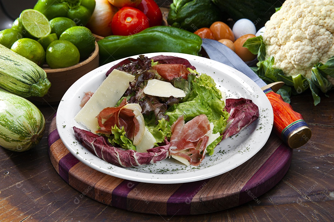 Salada alface presunto parma