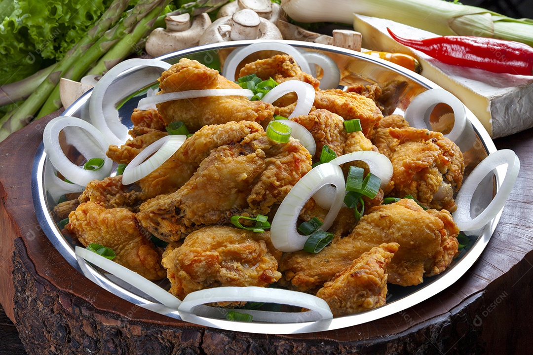 Contra coxa empanada frita acebolada