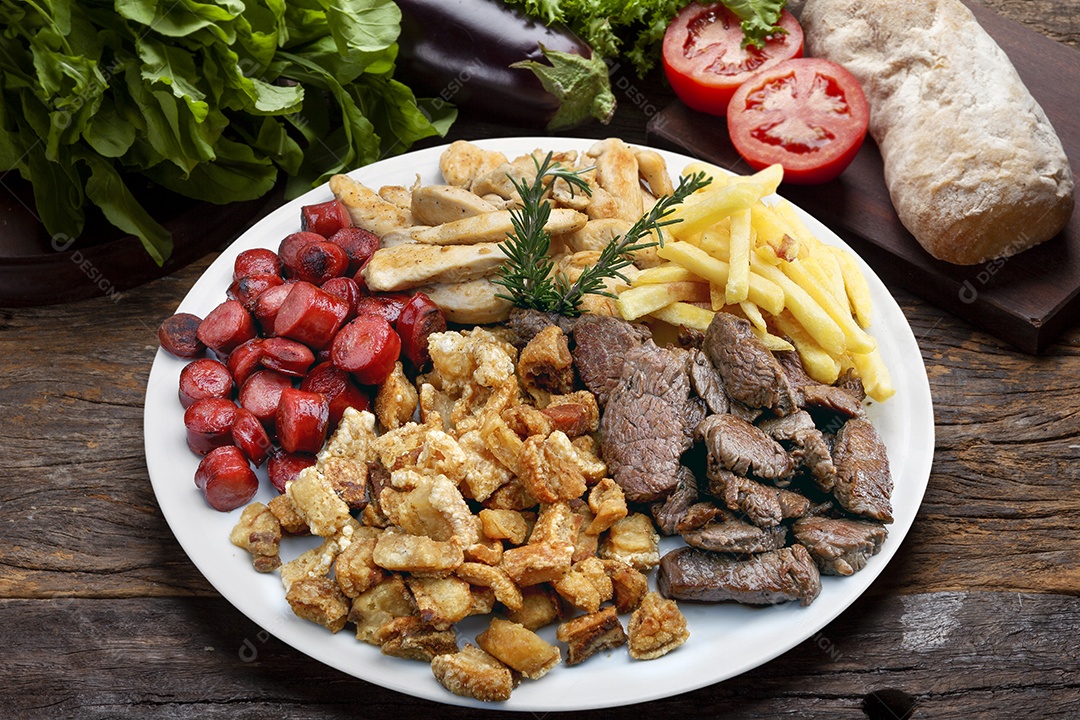 Prato de porção deliciosa para pesticar