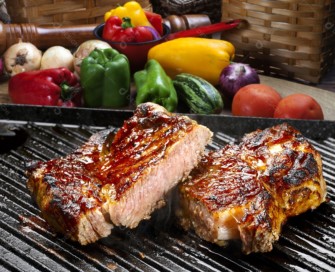 Carne assada na chapa