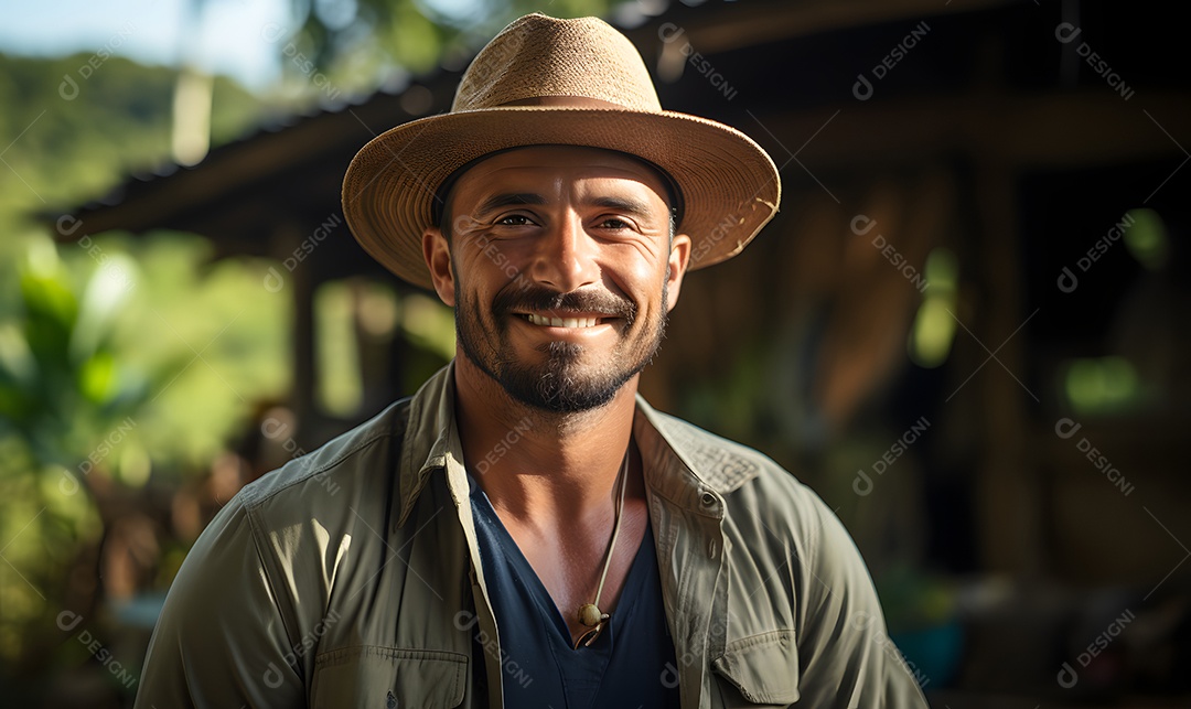Homem agricultor sorridente