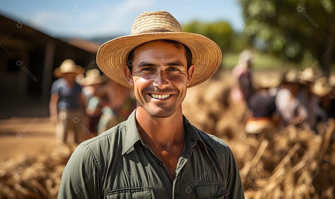 Homem agricultor sorridente