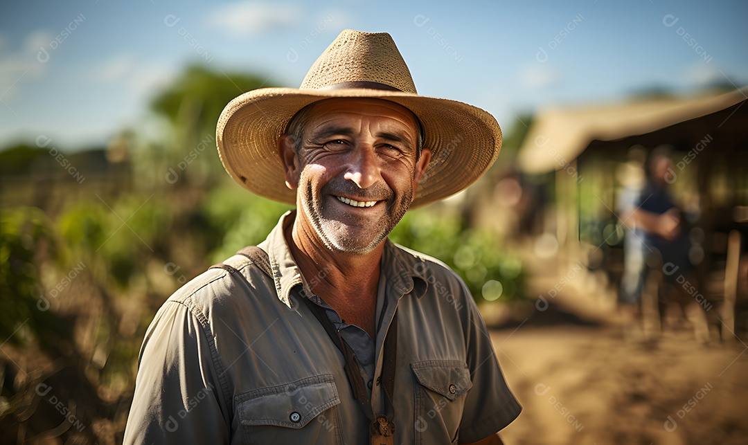 Homem agricultor sorridente