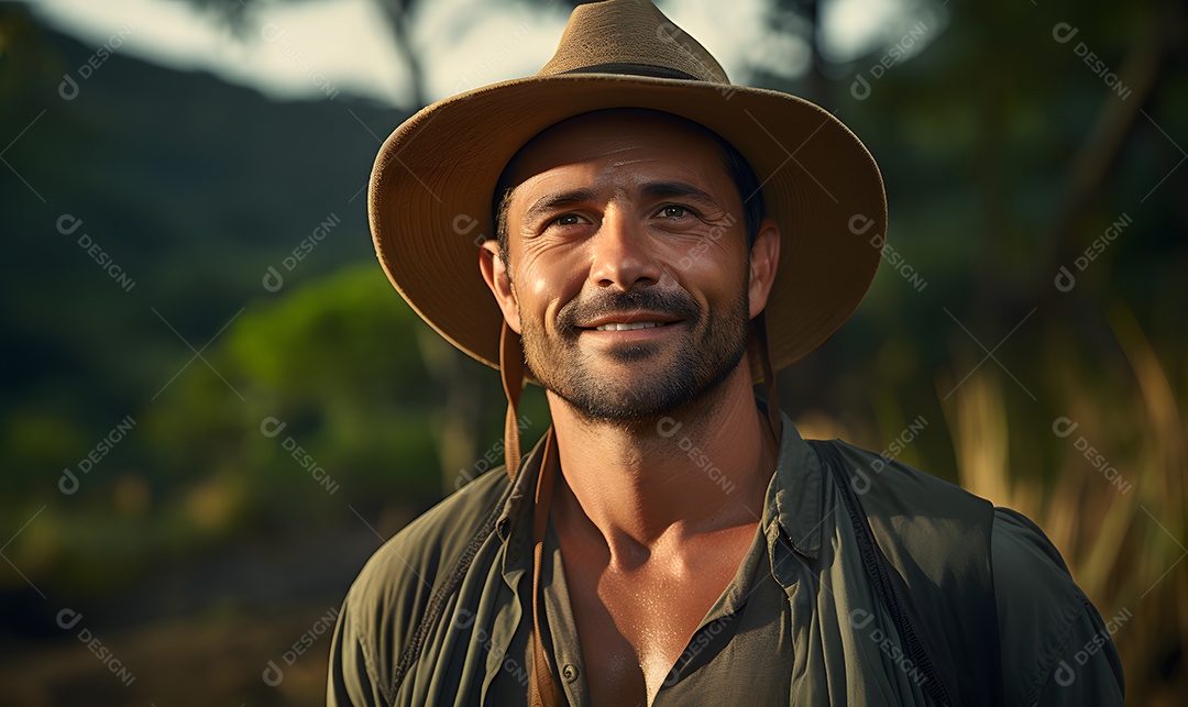 Homem agricultor sorridente