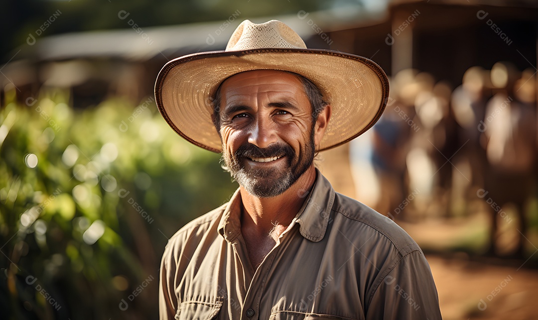 Homem agricultor sorridente